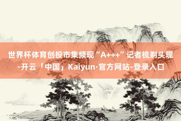 世界杯体育　　创投市集频现“A+++”　　记者梳剃头现-开云「中国」Kaiyun·官方网站-登录入口
