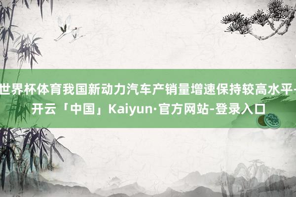 世界杯体育我国新动力汽车产销量增速保持较高水平-开云「中国」Kaiyun·官方网站-登录入口