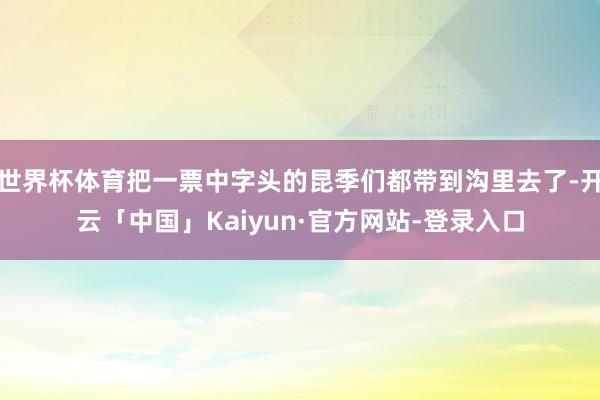 世界杯体育把一票中字头的昆季们都带到沟里去了-开云「中国」Kaiyun·官方网站-登录入口