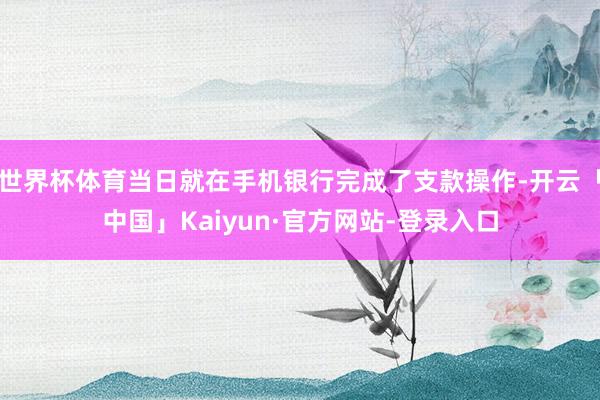 世界杯体育当日就在手机银行完成了支款操作-开云「中国」Kaiyun·官方网站-登录入口