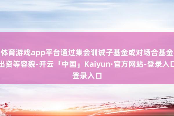 体育游戏app平台通过集会训诫子基金或对场合基金出资等容貌-开云「中国」Kaiyun·官方网站-登录入口
