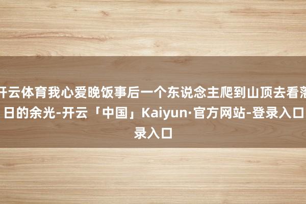 开云体育我心爱晚饭事后一个东说念主爬到山顶去看落日的余光-开云「中国」Kaiyun·官方网站-登录入口